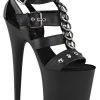 Pleaser FLAMINGO-858 Black Matte Heels 2 Pleaser FLAMINGO-858 Black Matte Heels