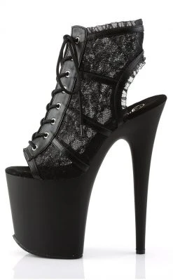 Pleaser FLAMINGO-896LC Black Matte Heels