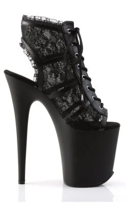 Pleaser FLAMINGO-896LC Black Matte Heels