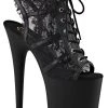 Pleaser FLAMINGO-896LC Black Matte Heels
