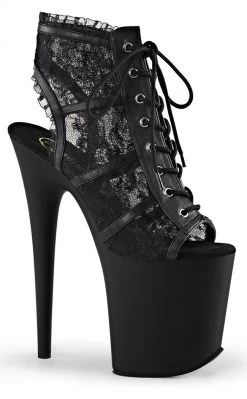 Pleaser FLAMINGO-896LC Black Matte Heels