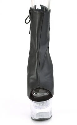 Pleaser FLASHDANCE-1018-7 Black Matte Colour Changing Boots Pole Shoes