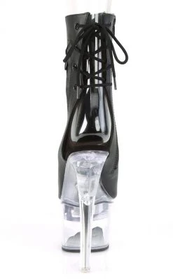 Pleaser FLASHDANCE-1018-7 Black Matte Colour Changing Boots Pole Shoes