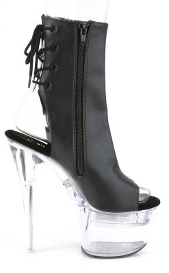 Pleaser FLASHDANCE-1018-7 Black Matte Colour Changing Boots Pole Shoes