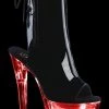 Pleaser FLASHDANCE-1018-7 Black Patent Colour Changing Boots Pole Shoes