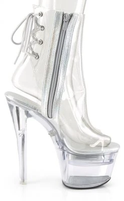 Pleaser Pole Shoes FLASHDANCE-1018C-7 Light-up Clear Ankle Bootie