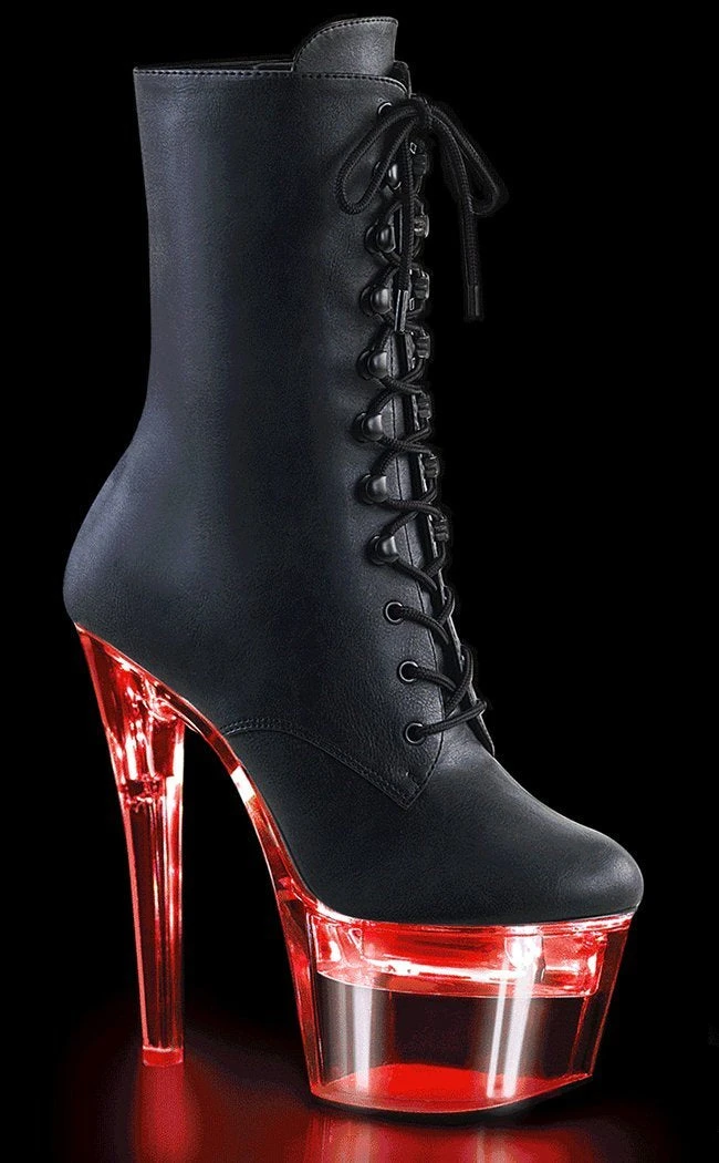 Pleaser FLASHDANCE-1020-7 Light-up Matte Black Ankle Boots Pole Shoes 3 Pleaser FLASHDANCE-1020-7 Light-up Matte Black Ankle Boots Pole Shoes
