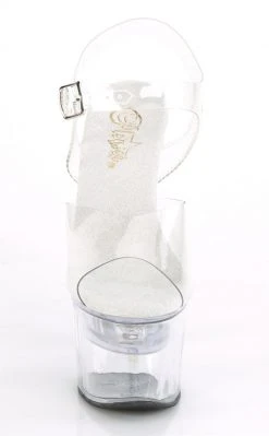 Pleaser Pole Shoes FLASHDANCE-708 Clear Light-up Platform Heels