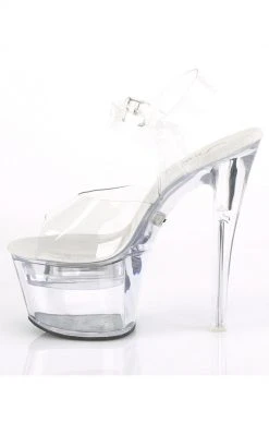 Pleaser Pole Shoes FLASHDANCE-708 Clear Light-up Platform Heels