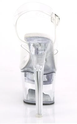 Pleaser Pole Shoes FLASHDANCE-708 Clear Light-up Platform Heels