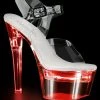 Pleaser Pole Shoes FLASHDANCE-708 Clear Light-up Platform Heels