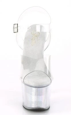 Pleaser Pole Shoes FLASHDANCE-708CH Clear Light-up Platform Heels