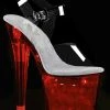 Pleaser Pole Shoes FLASHDANCE-708CH Clear Light-up Platform Heels