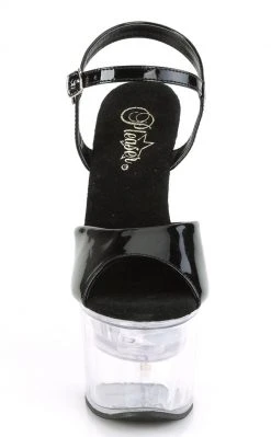 Pleaser FLASHDANCE-709 Black Light-up Platform Heels Pole Shoes