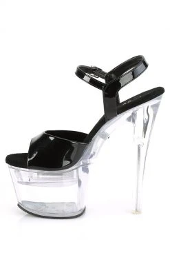 Pleaser FLASHDANCE-709 Black Light-up Platform Heels Pole Shoes