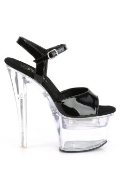 Pleaser FLASHDANCE-709 Black Light-up Platform Heels Pole Shoes