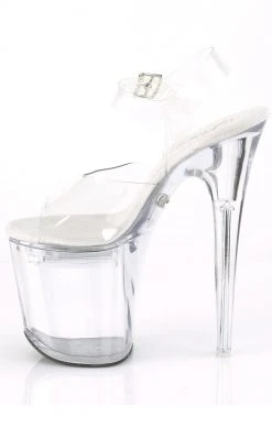Pleaser FLASHDANCE-808 Clear Light-up Platform Heels Pole Shoes