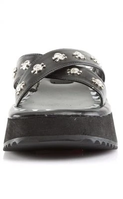 Demonia Shoes FLIP-05 Black Platform Slide Sandals