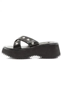 Demonia Shoes FLIP-05 Black Platform Slide Sandals