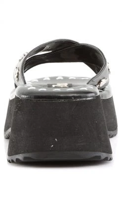 Demonia Shoes FLIP-05 Black Platform Slide Sandals