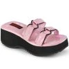 Demonia Shoes FLIP-12 Baby Pink Holo Heart Slides