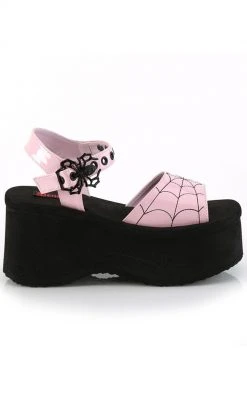 Demonia FUNN-10 Baby Pink Patent Holo Spiderweb Sandals 11 Demonia FUNN-10 Baby Pink Patent Holo Spiderweb Sandals