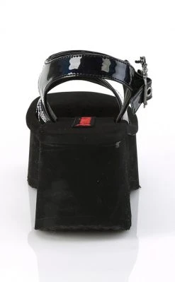 Demonia FUNN-10 Black Patent Holo Spiderweb Sandals Shoes