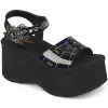 Demonia FUNN-10 Black Patent Holo Spiderweb Sandals Shoes 1 Demonia FUNN-10 Black Patent Holo Spiderweb Sandals Shoes