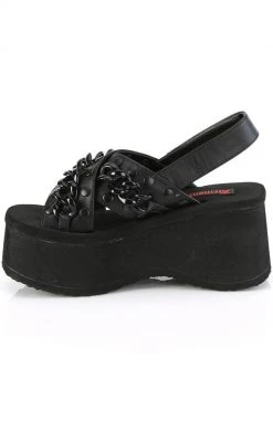 Demonia Shoes FUNN-12 Black Matte Chain Slides 9 Demonia Shoes FUNN-12 Black Matte Chain Slides