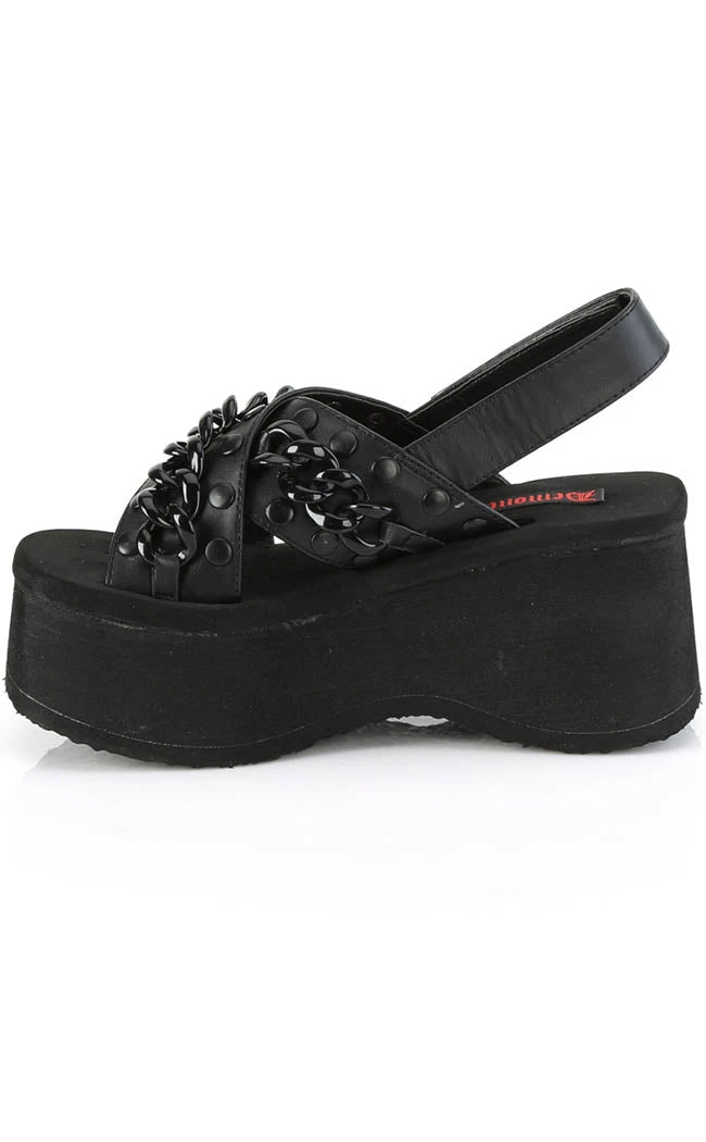 Demonia Shoes FUNN-12 Black Matte Chain Slides 5 Demonia Shoes FUNN-12 Black Matte Chain Slides