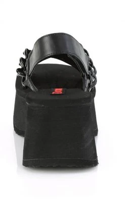 Demonia Shoes FUNN-12 Black Matte Chain Slides 10 Demonia Shoes FUNN-12 Black Matte Chain Slides