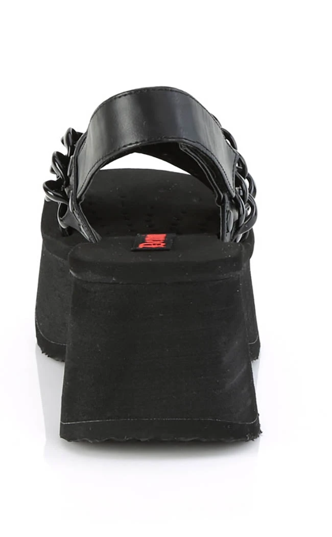 Demonia Shoes FUNN-12 Black Matte Chain Slides 6 Demonia Shoes FUNN-12 Black Matte Chain Slides