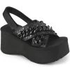 Demonia Shoes FUNN-12 Black Matte Chain Slides