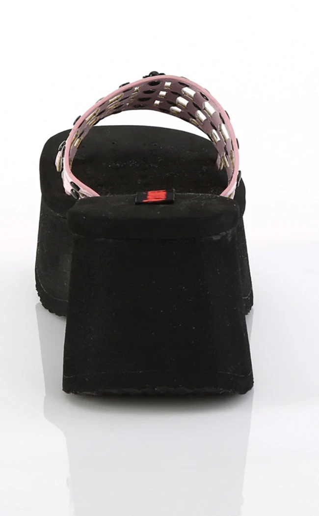 Demonia FUNN-13 Baby Pink Holo Spiderweb Slides 6 Demonia FUNN-13 Baby Pink Holo Spiderweb Slides