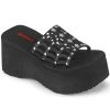 Demonia Shoes FUNN-13 Black Vegan Spiderweb Slides