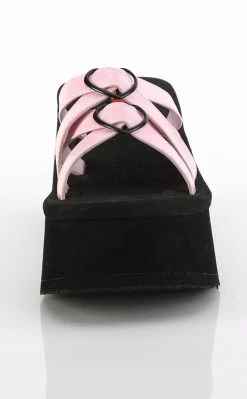 Demonia FUNN-15 Baby Pink Patent Heart Slides