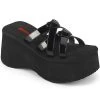 Demonia Shoes FUNN-15 Black Patent Heart Slides