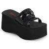 Demonia Shoes FUNN-18 Black Platform Slide Sandals