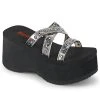 Demonia FUNN-19 Holographic Platform Slide Sandals Shoes