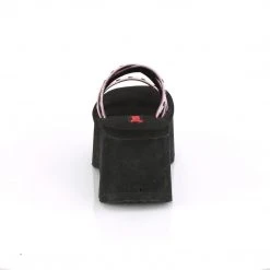 Demonia FUNN-19 Pink Holographic Platform Slide Sandals Shoes