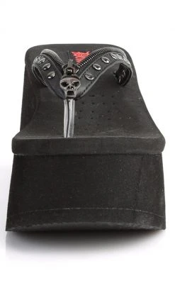 Demonia Shoes FUNN-33 Black Platform Slide Sandals 8 Demonia Shoes FUNN-33 Black Platform Slide Sandals