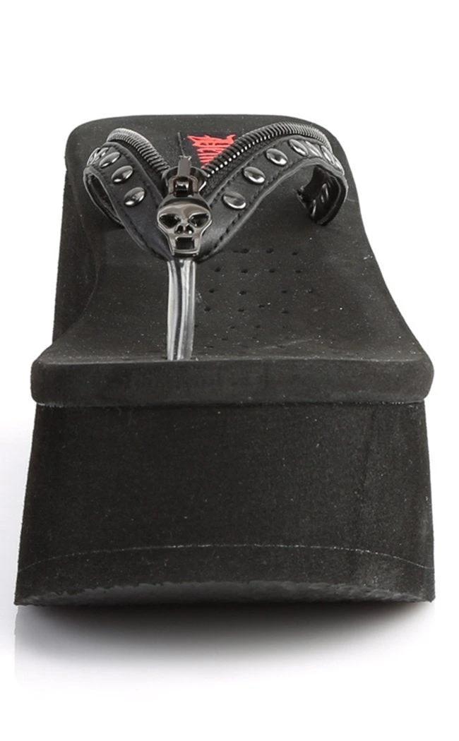 Demonia Shoes FUNN-33 Black Platform Slide Sandals 4 Demonia Shoes FUNN-33 Black Platform Slide Sandals