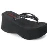 Demonia Shoes FUNN-33 Black Platform Slide Sandals