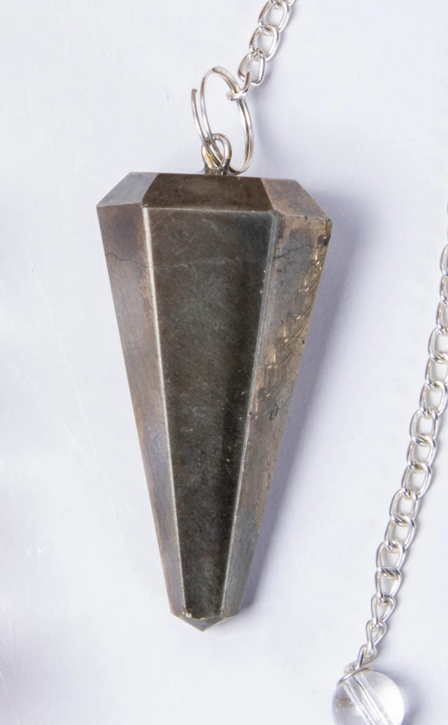 Crystals Witchcraft Faceted Pendulum | Pyrite 4 Crystals Witchcraft Faceted Pendulum | Pyrite