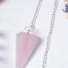 Crystals Witchcraft Faceted Pendulum | Rose Quartz