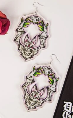 Drop Dead Gorgeous Folklore Bat Earrings Accessories