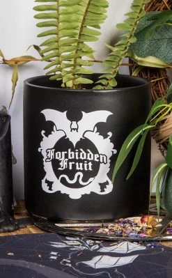 Death By Plants Forbidden Fruit Plant Pot | White On Black Home & Gifts