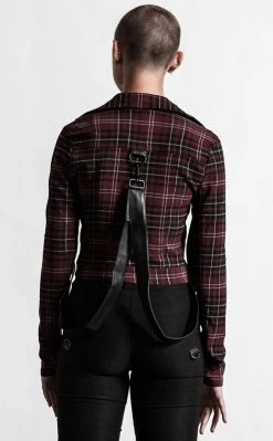 Killstar Clothing Freak Flag Jacket | Blood Tartan