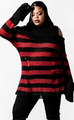 Killstar Freddy Hooded Knit Sweater Clothing
