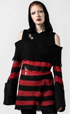 Killstar Freddy Hooded Knit Sweater Clothing